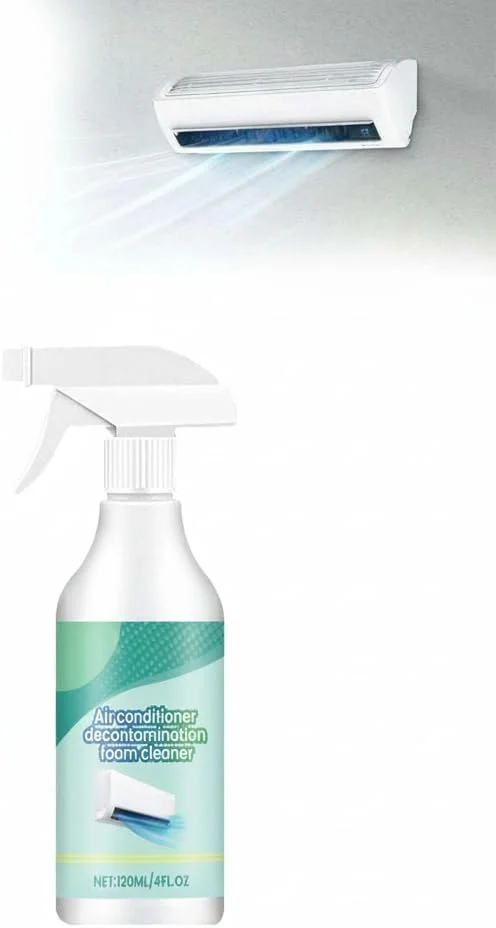 اسپری فوم پاک کننده و ضدعفونی کننده کولر گازی آزونی، 120 میلی لیتر، پاک کننده چند منظوره فوم کولر گازی خانگی، خوشبو کننده و استریل کننده، بدون نیاز به شستشو