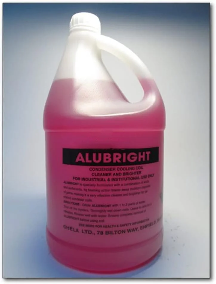 مایع تمیز کننده کویل AC آکوا آلو برای واحد AC (گالن) - درجه حرفه ای سنگین و سازگار با واحدهای تهویه مطبوع تجاری و مسکونی