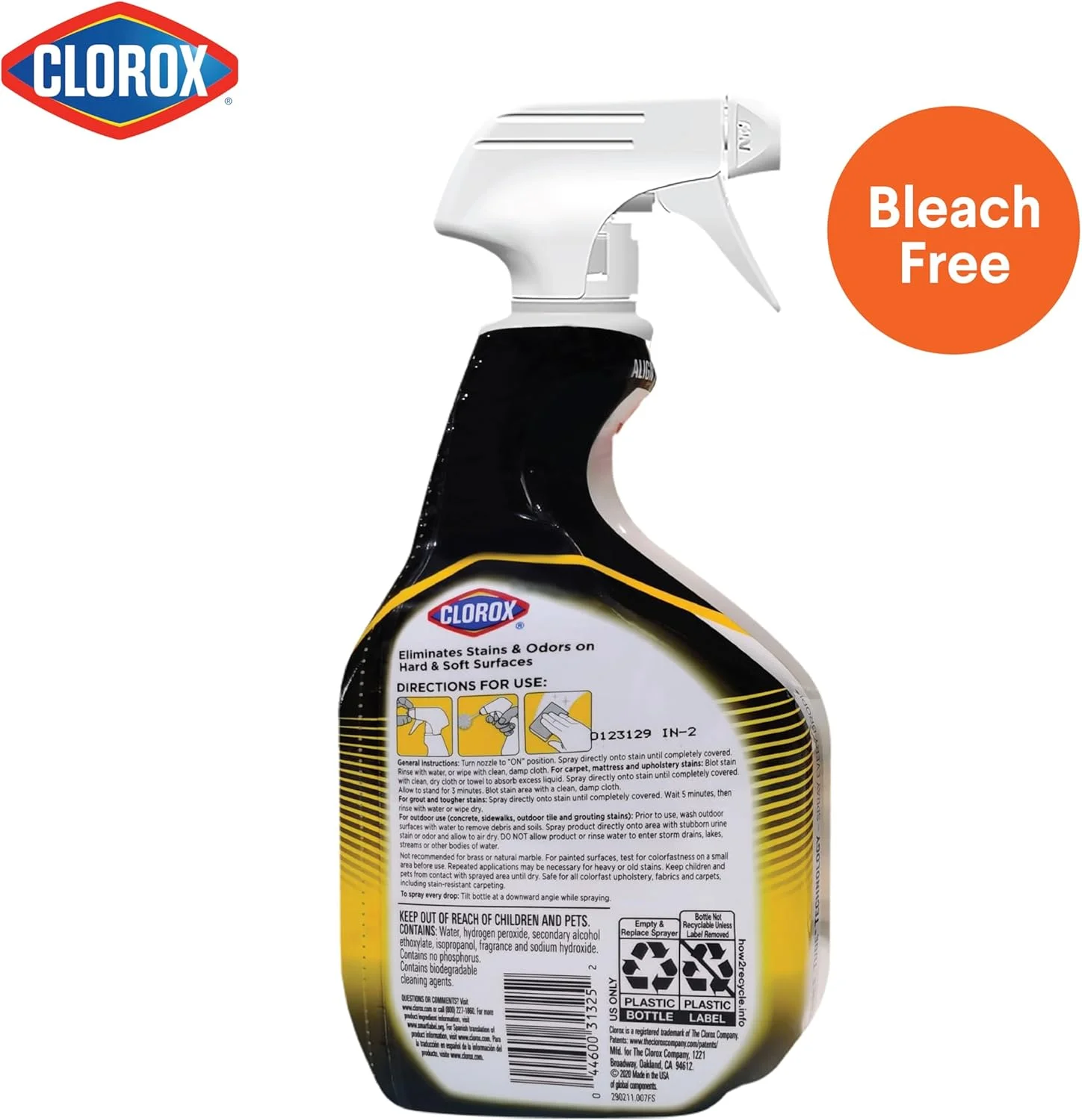 پاک کننده ادرار Clorox برای لکه ها و بوها، بطری اسپری، 32 اونس