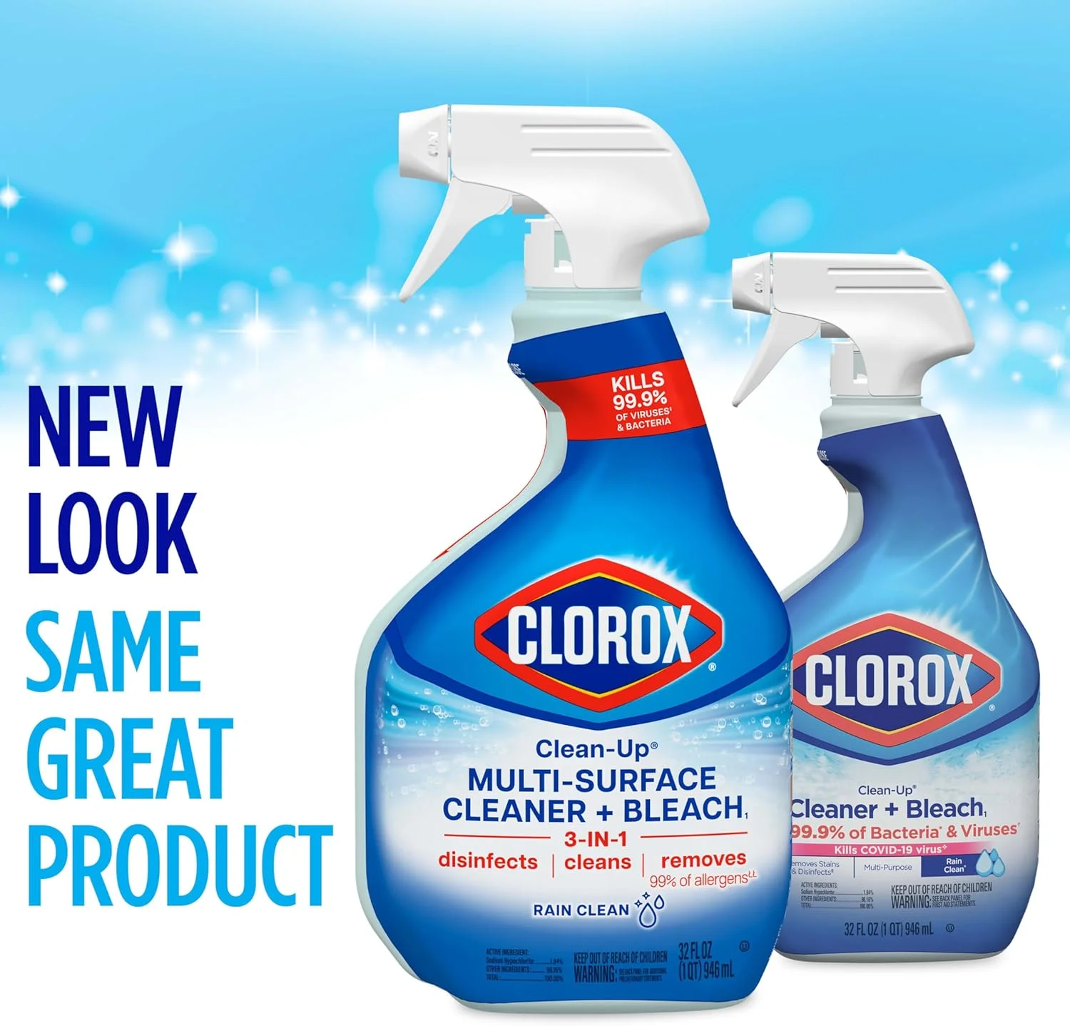 اسپری تمیز کننده چند منظوره Clorox Clean-Up با سفید کننده، رایحه باران، آبی اسپری تمیز کننده چند منظوره Clorox Clean-Up با سفید کننده، رایحه باران، آبی
