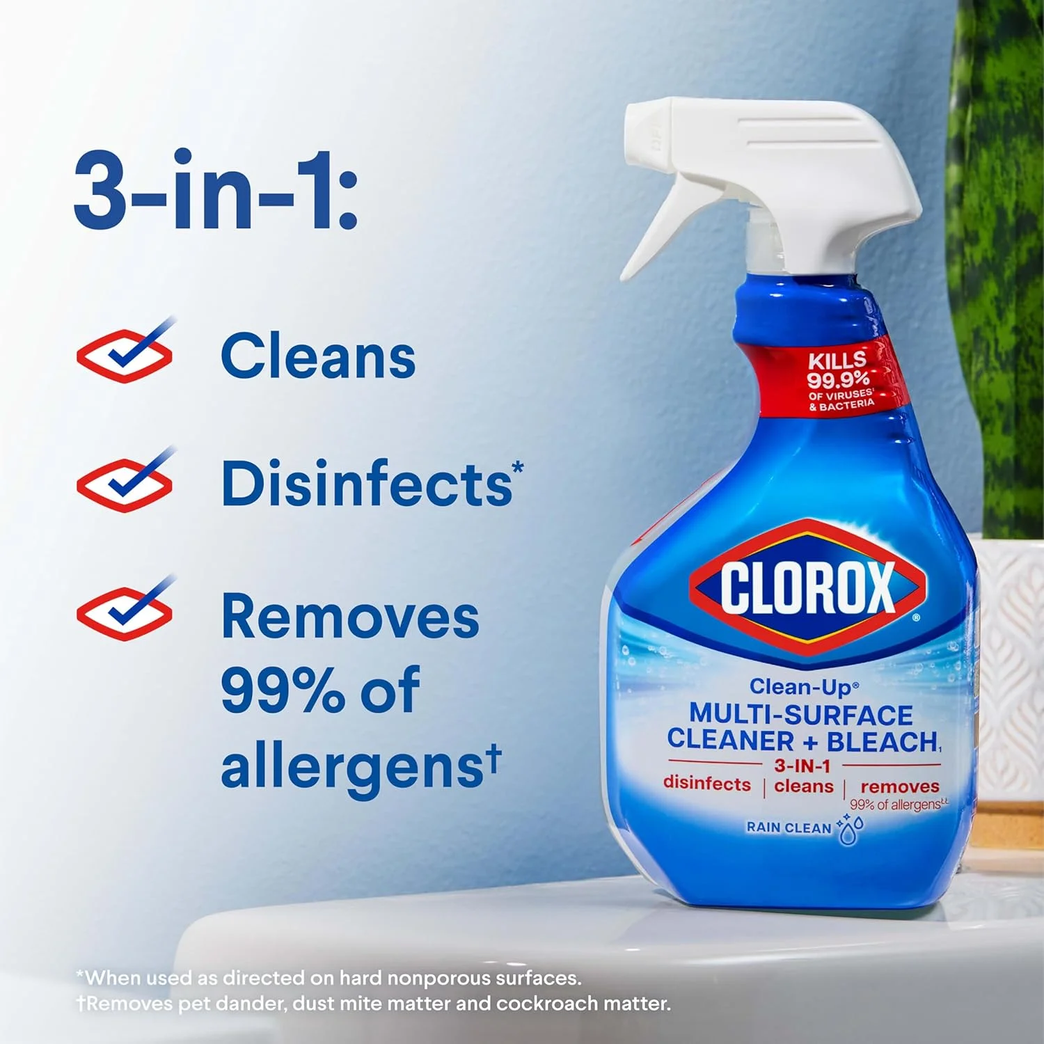 اسپری تمیز کننده چند منظوره Clorox Clean-Up با سفید کننده، رایحه باران، آبی اسپری تمیز کننده چند منظوره Clorox Clean-Up با سفید کننده، رایحه باران، آبی