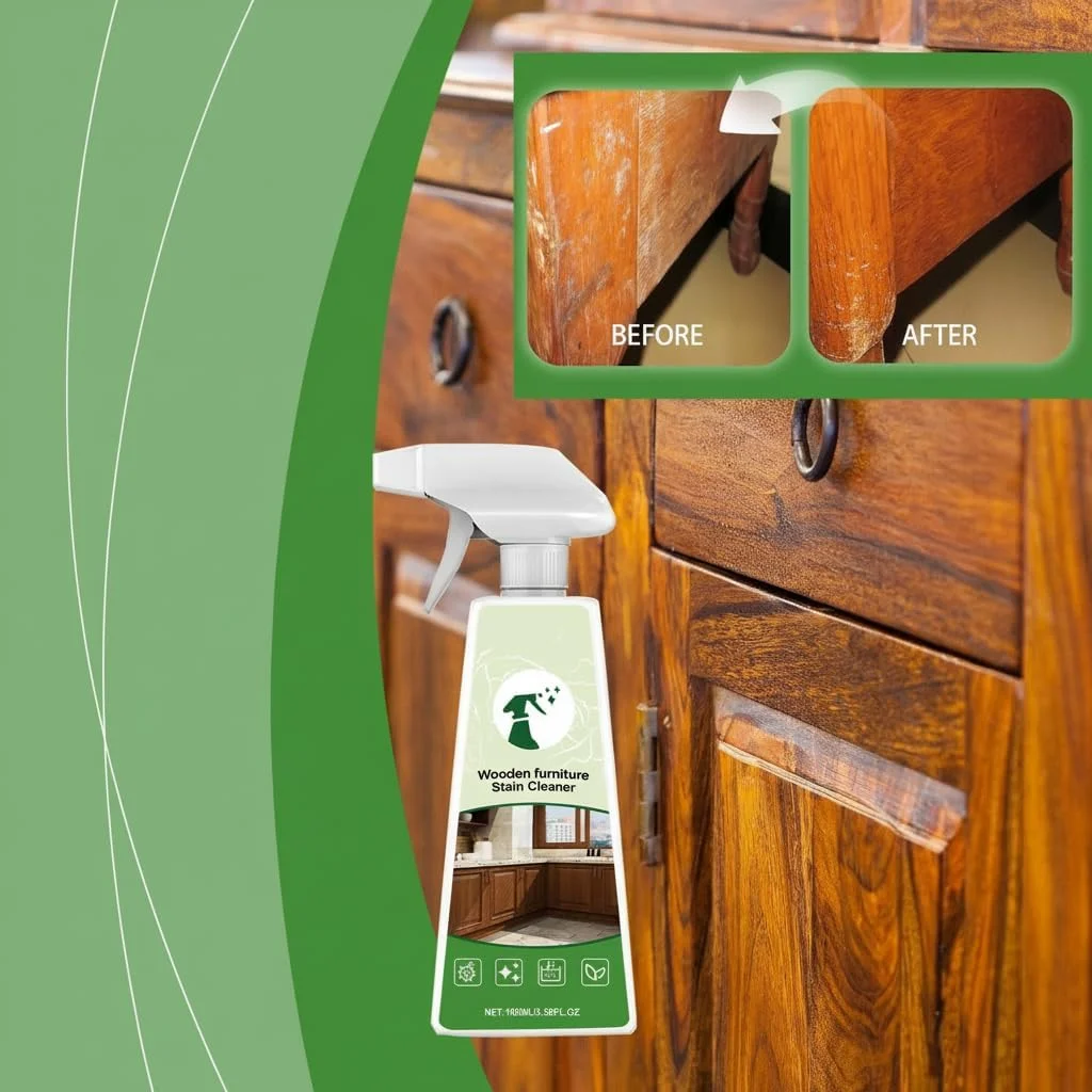 محلول پاک کننده عمیق و احیا کننده زیبایی طبیعی چوب، از بین برنده لکه های مبلمان چوبی، از بین برنده آسان لکه های سرسخت، حفظ درخشش طبیعی مبلمان شما، 500 میلی لیتر (سبز)