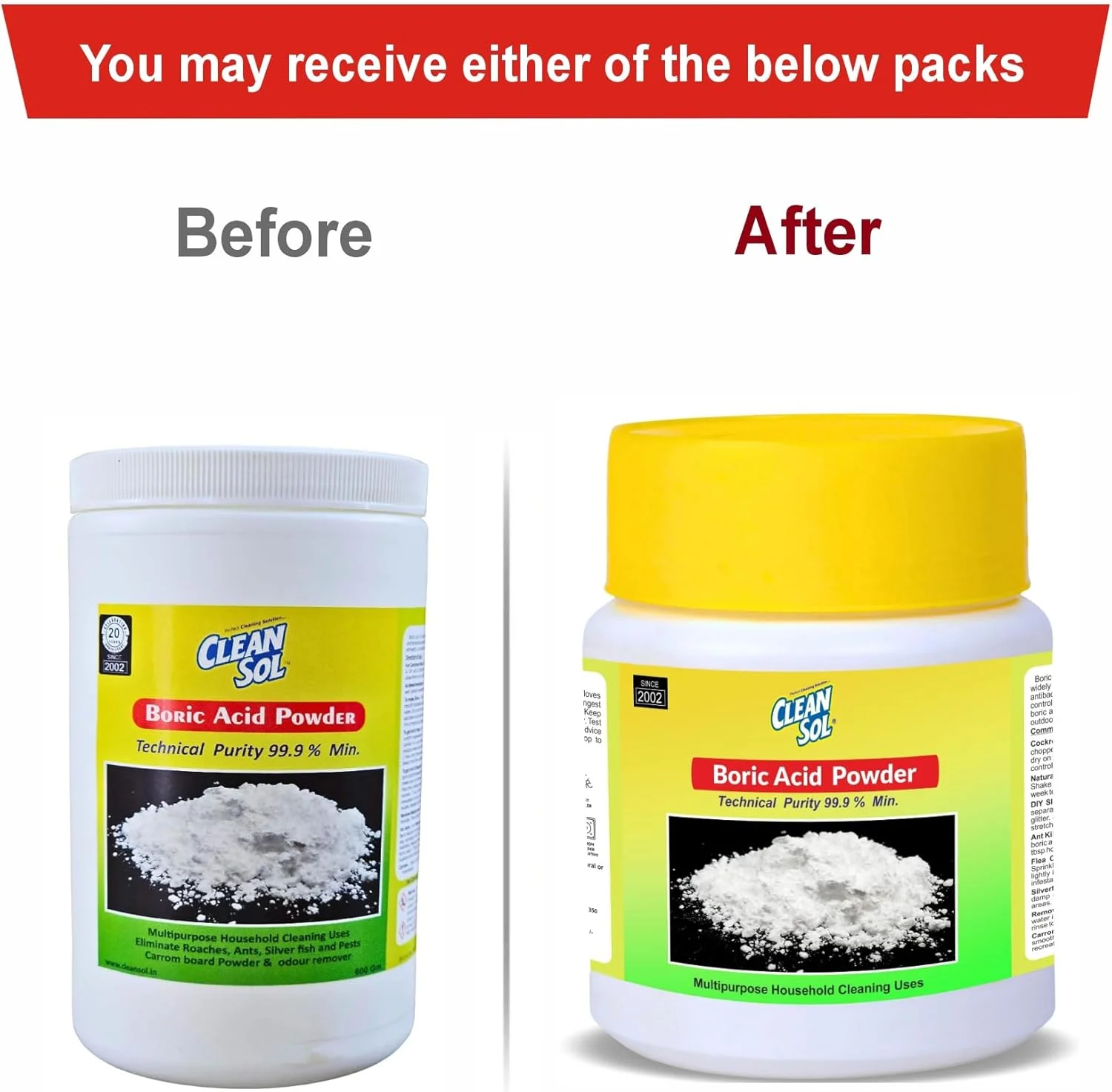 پودر بوریک اسید Cleansol - 600 گرم | پودر چند منظوره خانگی برای تمیز کردن، صنایع دستی DIY، کنترل بو و نگهداری عمومی