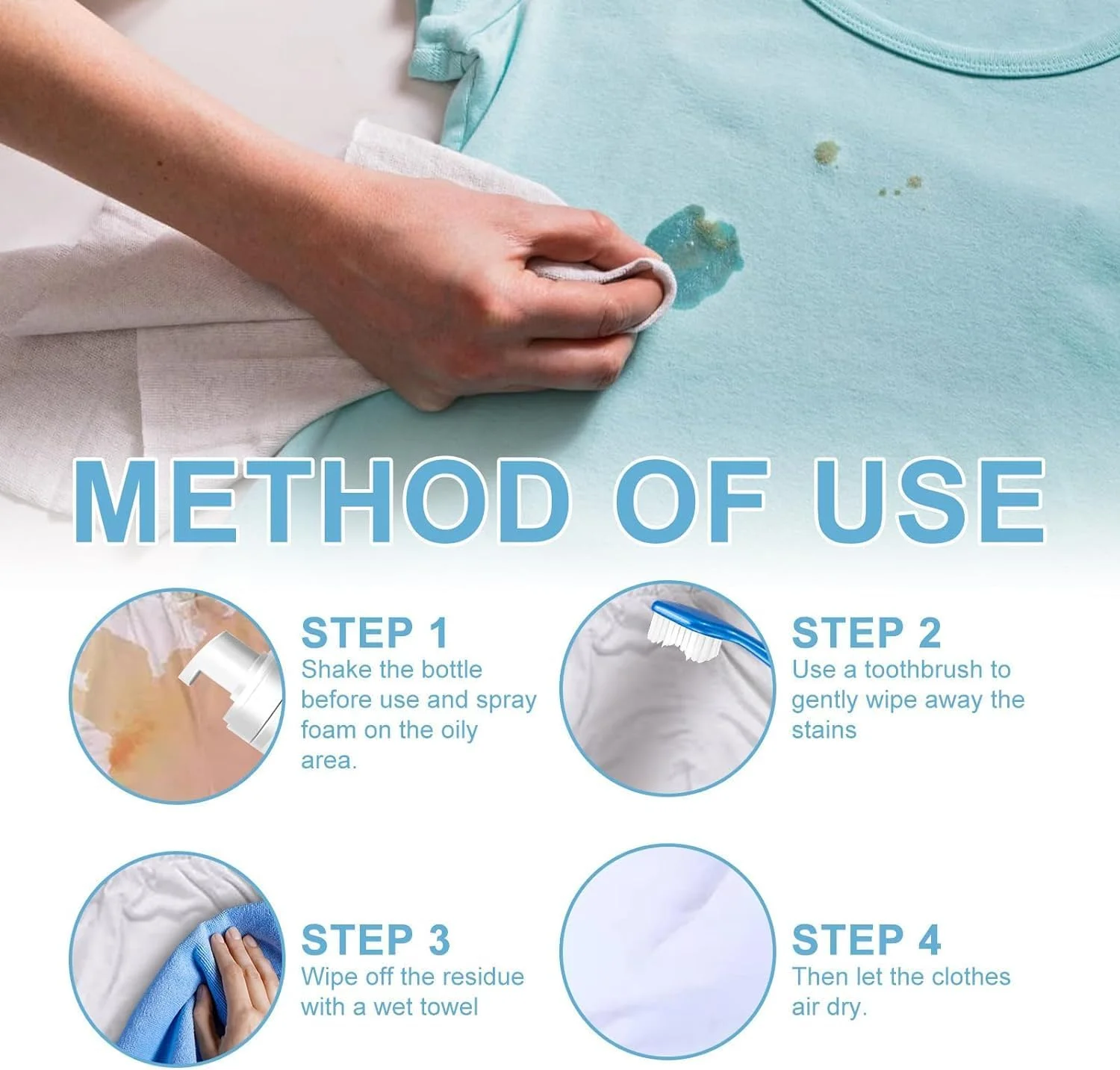 اسپری فوم خشکشویی کاپشن پر، تمیز کننده خشک برای کت های زمستانی، اسپری فوم چند منظوره و راحت برای کاپشن پر بدون نیاز به شستشو، تمیز کننده بدون آب پر، پاک کننده لکه های روغن لباس (2 عدد)