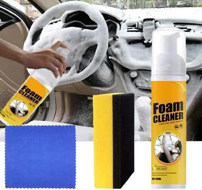 اسپری فوم پاک کننده چند منظوره خانگی، پاک کننده حباب دار همه منظوره، پاک کننده چربی آشپزخانه بدون نیاز به آبکشی برای خودرو، آشپزخانه و حمام (150 میلی لیتر)
