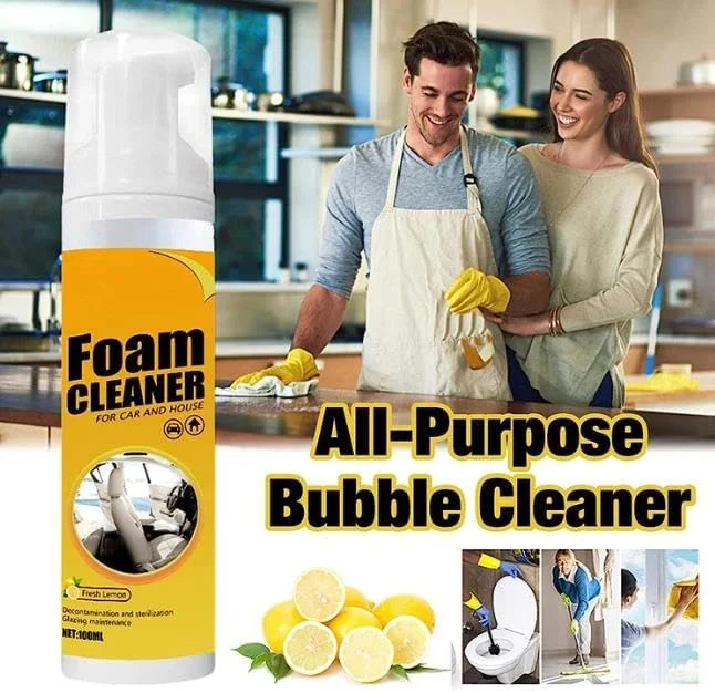 اسپری فوم پاک کننده چند منظوره خانگی، پاک کننده حباب دار همه منظوره، پاک کننده چربی آشپزخانه بدون نیاز به آبکشی برای خودرو، آشپزخانه و حمام (150 میلی لیتر)