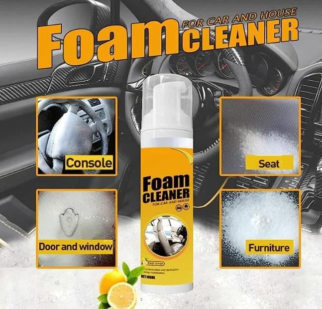 اسپری فوم پاک کننده چند منظوره خانگی، پاک کننده حباب دار همه منظوره، پاک کننده چربی آشپزخانه بدون نیاز به آبکشی برای خودرو، آشپزخانه و حمام (150 میلی لیتر)