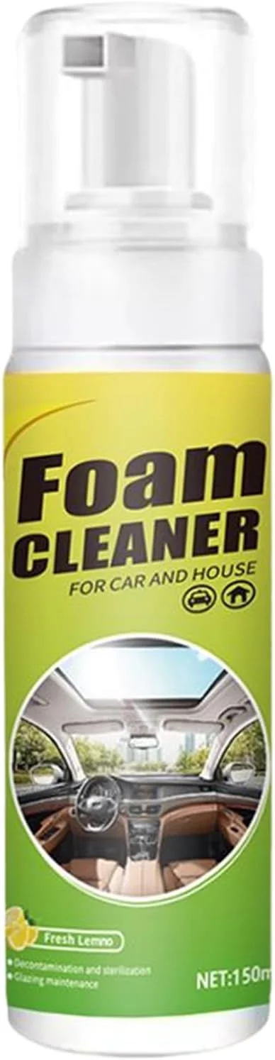 اسپری فوم تمیز کننده خودرو 120 میلی لیتر | تمیز کننده چند منظوره قابل حمل برای لاستیک کامیون، فرش، صندلی، شیشه، پنجره و چرم