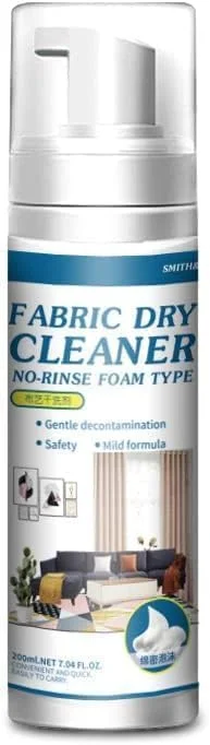 فوم تمیز کننده مبل پارچه ای، فوم خشک بدون نیاز به شستشو، لکه بر خشک لباس، فوم تمیز کننده مبل پارچه ای، اسپری فوم خشک شویی پارچه، پاک کننده خشک چند منظوره بدون نیاز به آبکشی 200 میلی لیتر