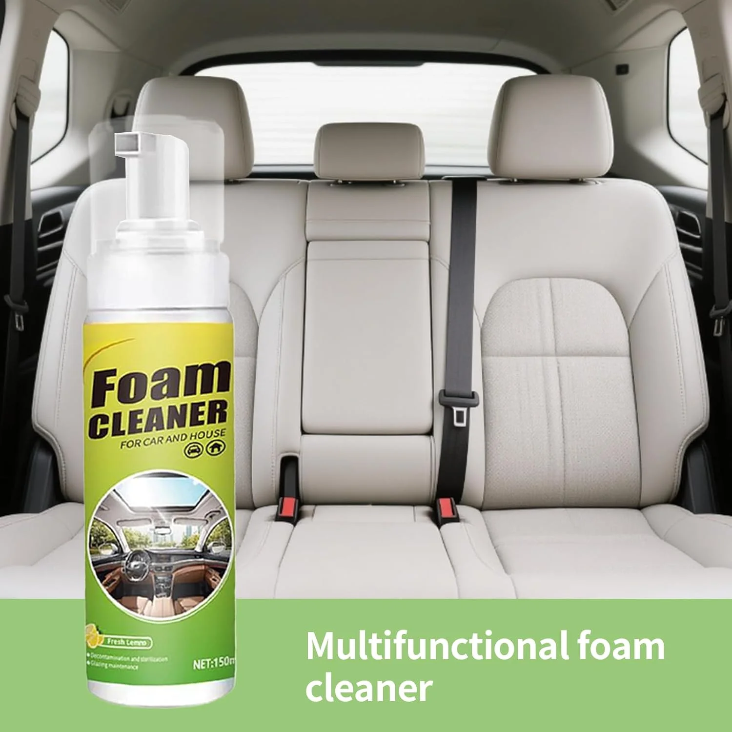 اسپری فوم تمیز کننده خودرو 120 میلی لیتر | تمیز کننده چند منظوره قابل حمل برای لاستیک کامیون، فرش، صندلی، شیشه، پنجره و چرم