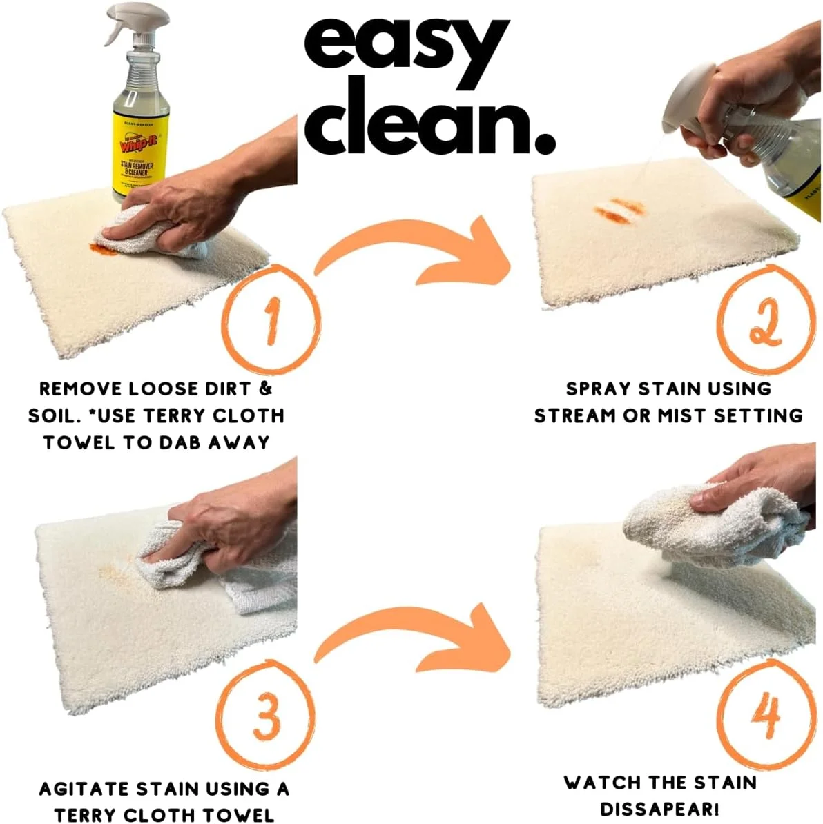 اسپری پاک کننده چند منظوره Whip It، پاک کننده لکه با قدرت حرفه ای، پاک کننده آنزیمی گیاهی، تمیز کننده مواد غذایی، چربی، قهوه، شراب، لکه های کودک، لکه های حیوانات خانگی، بیش از 500 کاربرد، ساخت ایالات متحده آمریکا، 946 میلی لیتر