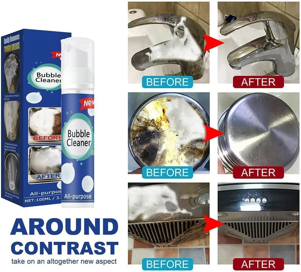 اسپری فوم پاک کننده حباب دار، فوم پاک کننده حباب دار نورث مون، پاک کننده حباب دار بیداک، پاک کننده حباب دار آشپزخانه، فوم پاک کننده همه منظوره، اسپری حباب پاک کننده چربی و جرم سرسخت (30 میلی لیتر، 2 عدد)