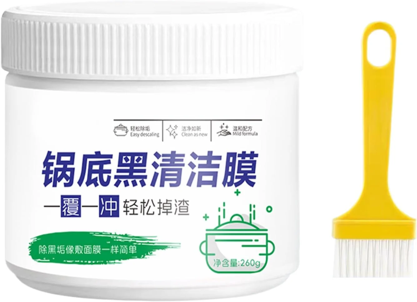پاک کننده کف قابلمه، خمیر رسوب زدا برای ظروف پخت و پز | خمیر پاک کننده قوی رسوب کف قابلمه برای سینک، گریل، فر، کابینت، حمام و آشپزخانه