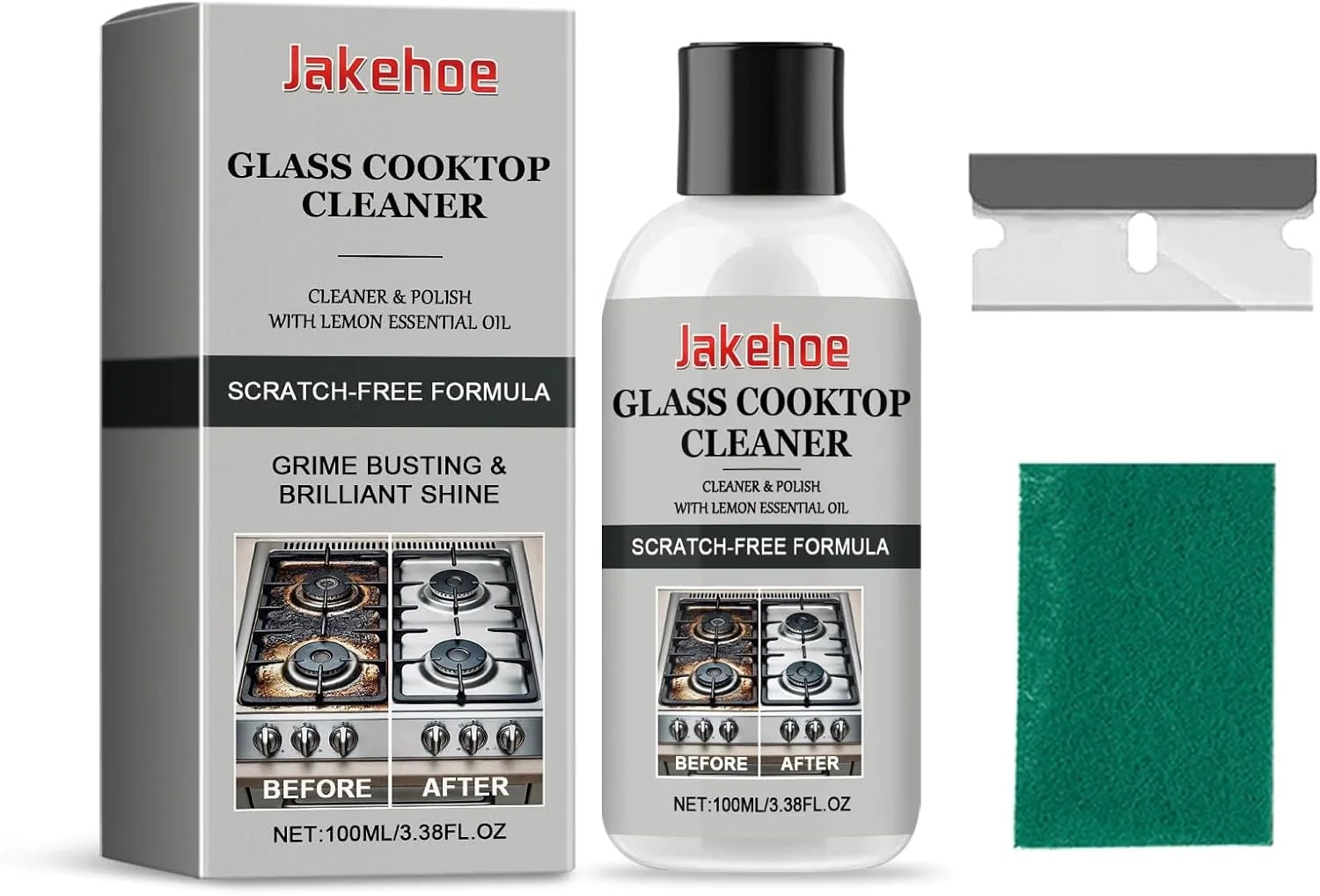 پاک کننده و چربی زدای قوی اجاق گاز و صفحه گاز، پاک کننده هود اجاق گاز Azonee، به سرعت چربی ها و لکه های سرسخت را تمیز می کند، شامل کاردک و پارچه تمیز کننده، 100 میلی لیتر