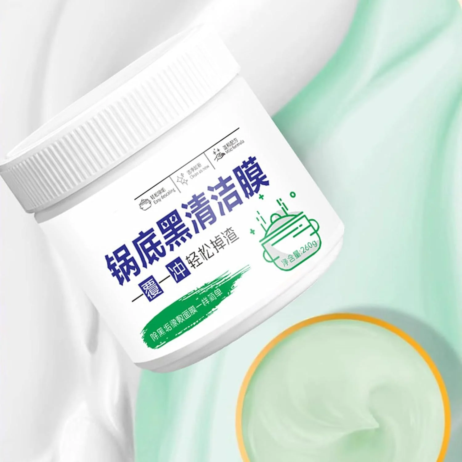 پاک کننده قابلمه و تابه، خمیر جرم گیر ظروف پخت و پز، خمیر پاک کننده موثر رسوب ته قابلمه برای سینک، اجاق گاز، کابینت، آشپزخانه، گریل، حمام، فر