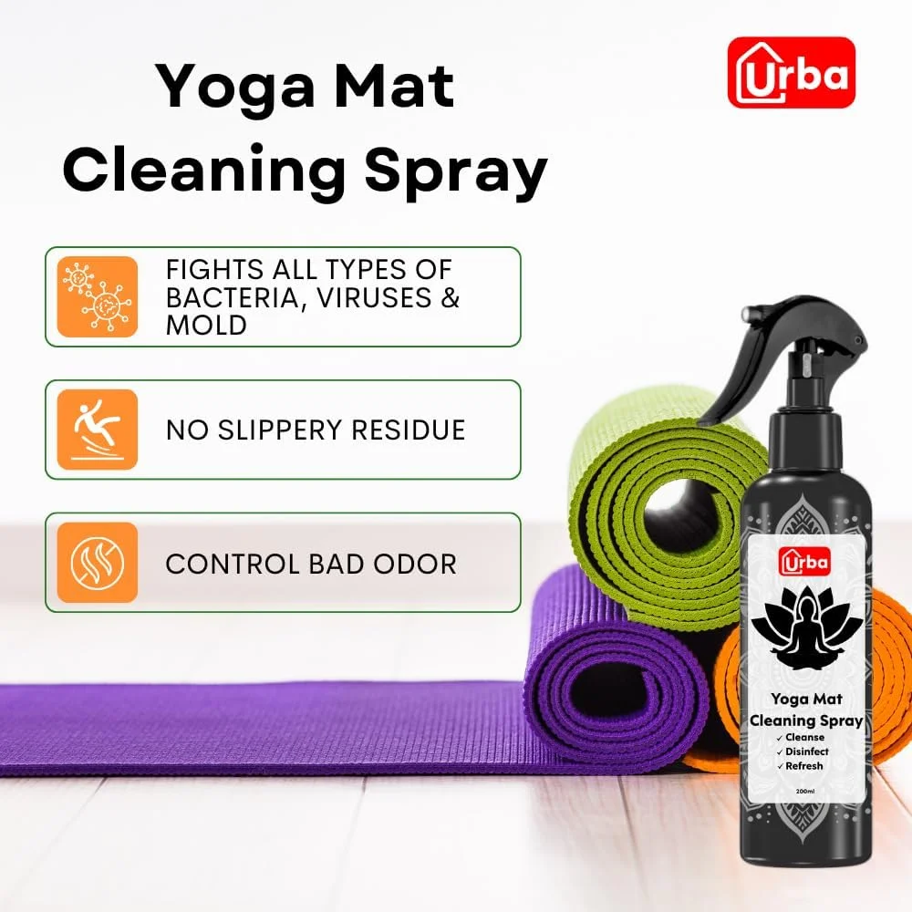 اسپری تمیز کننده و ضدعفونی کننده مت یوگا Urba، 200 میلی لیتر، فرمول ارگانیک، از بین برنده بو