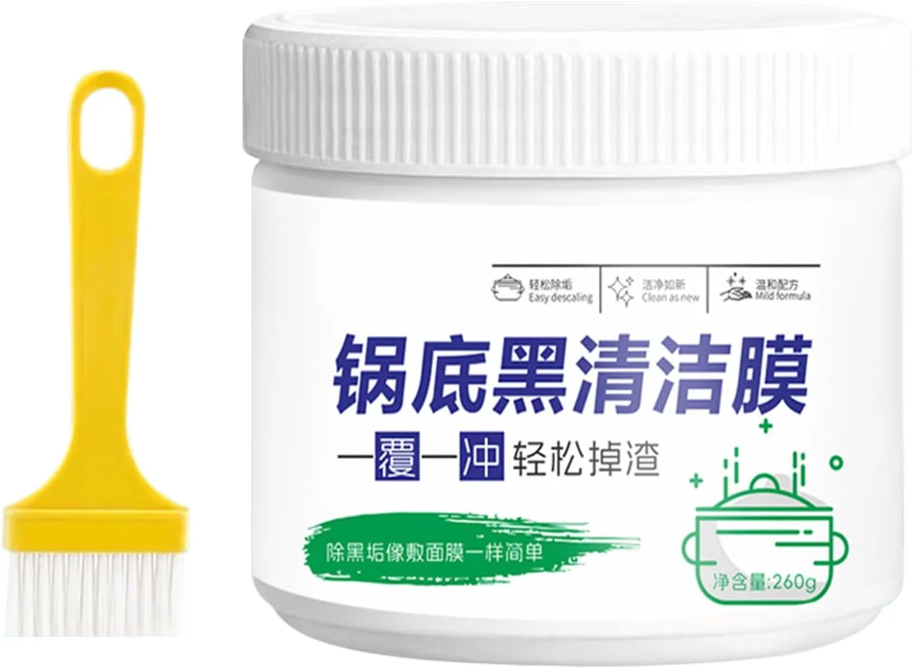 پاک کننده قابلمه برای کف تابه ها، خمیر جرم گیر برای ظروف آشپزی، خمیر پاک کننده موثر جرم کف قابلمه برای سینک، اجاق گاز، گریل، کابینت، آشپزخانه و حمام