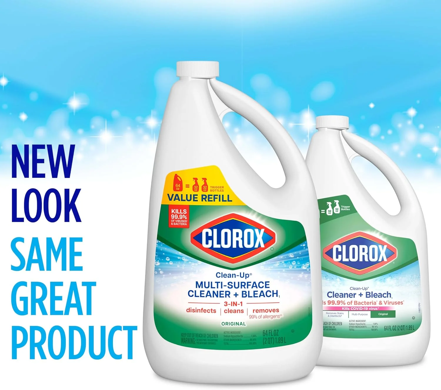 مایع تمیز کننده همه منظوره Clean-Up با سفید کننده، بطری پرکننده، رایحه اصلی، 1890 میلی لیتر