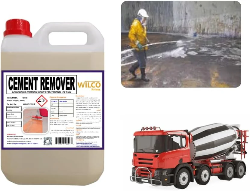 محلول پاک کننده سیمان و رسوب - درجه حرفه ای، حلال بتن قوی، پاک کننده غبار دوغاب و شوره، 5 لیتر محلول پاک کننده سیمان و رسوب - درجه حرفه ای، حلال بتن قوی، پاک کننده غبار دوغاب و شوره، 5 لیتر
