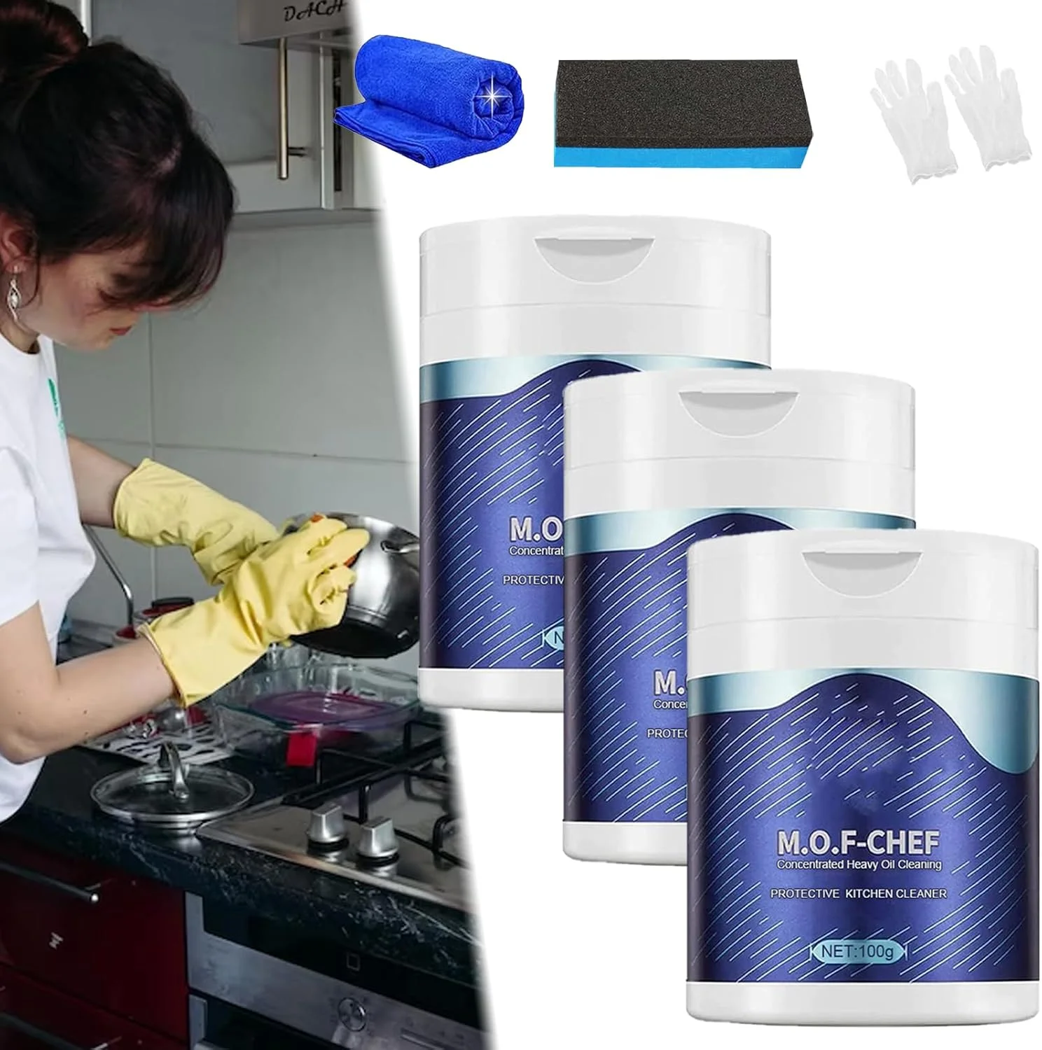 پودر پاک کننده آشپزخانه Chano, M.O.F Chef، پودر پاک کننده، پاک کننده پودری، پودر تمیز کننده، پاک کننده آشپزخانه Moh Chef (100 گرم، 3 عدد) پودر پاک کننده آشپزخانه Chano, M.O.F Chef، پودر پاک کننده، پاک کننده پودری، پودر تمیز کننده، پاک کننده آشپزخانه Moh Chef (100 گرم، 3 عدد)