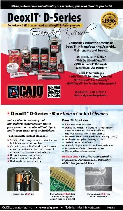 محلول تمیز کننده DeOxit آزمایشگاه های CAIG LABORATORIES، اسپری 5%، 5 اونس