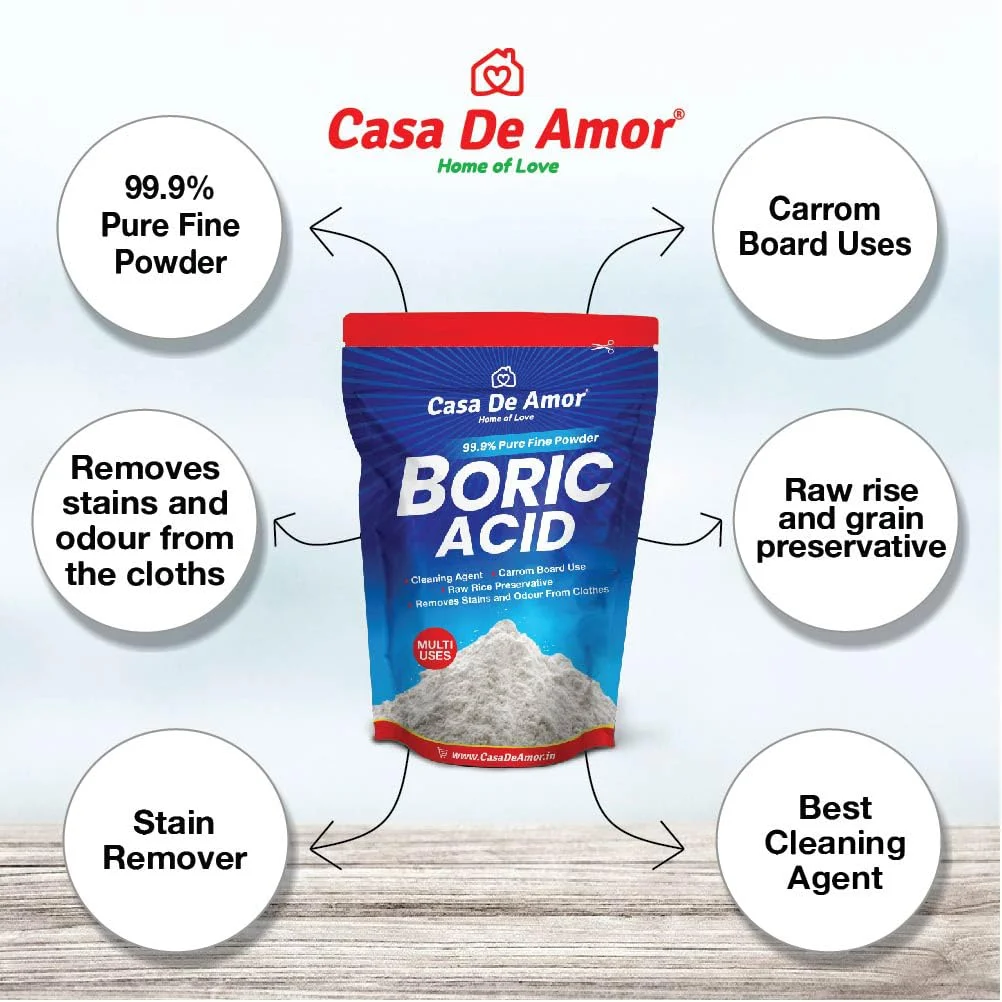 پودر اسید بوریک چند منظوره کاسا د آمور با خلوص 99.9% - بسیار موثر برای صفحه کرم، نگهدارنده برنج، چند منظوره، بدون آب (900 گرم) پودر اسید بوریک چند منظوره کاسا د آمور با خلوص 99.9% - بسیار موثر برای صفحه کرم، نگهدارنده برنج، چند منظوره، بدون آب (900 گرم)