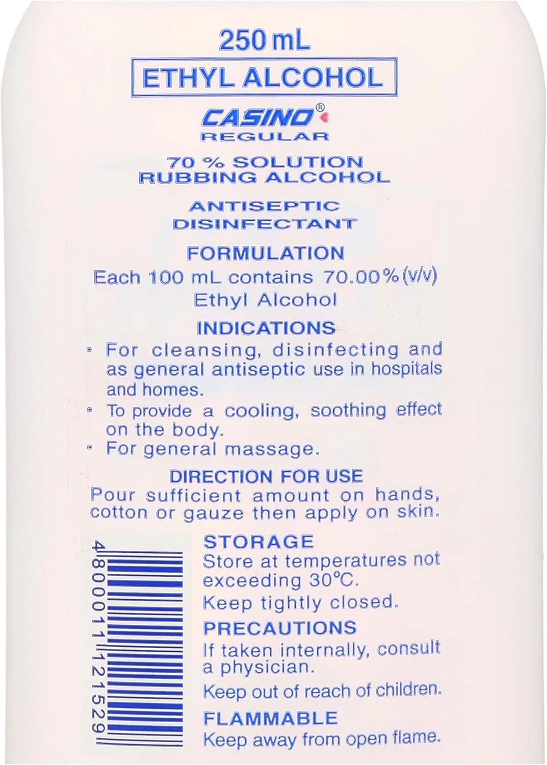 محلول ضدعفونی کننده کازینو 250 میلی لیتر محلول ضدعفونی کننده کازینو 250 میلی لیتر