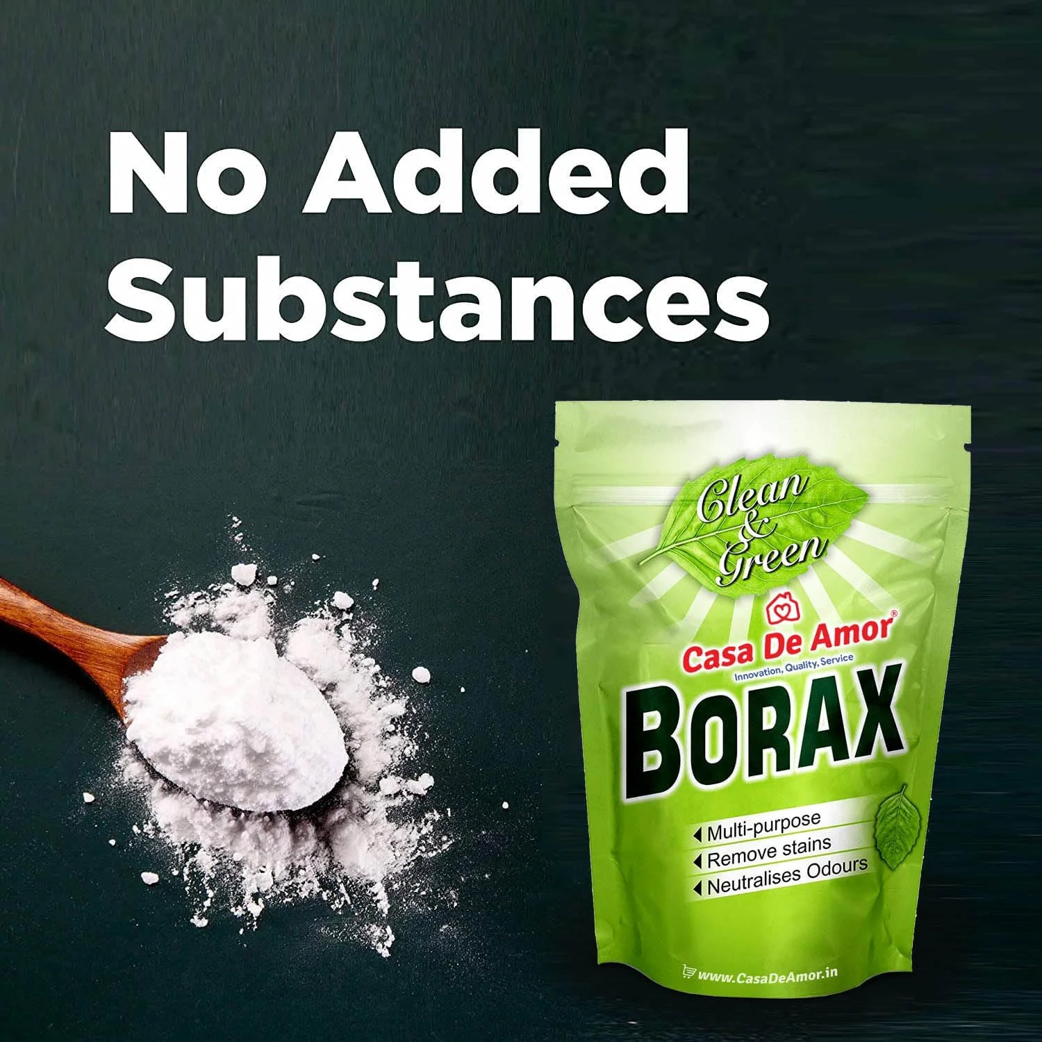 پودر بوراکس خالص 100% کاسا د آمور با قدرت سفید کنندگی و پاک کنندگی، مناسب برای ساخت کریستال و اسلایم کودکان (900 گرم)