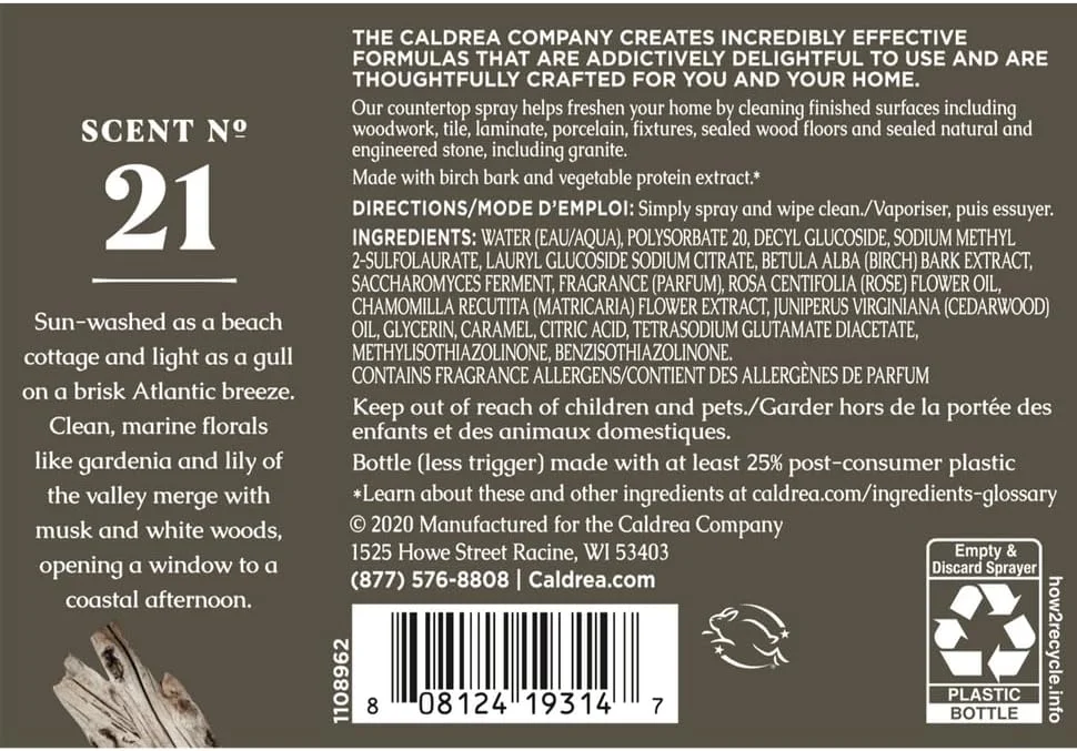 اسپری پاک کننده سطوح چند منظوره کلدریا با رایحه رز و چوب خیس خورده، 473 میلی لیتر اسپری پاک کننده سطوح چند منظوره کلدریا با رایحه رز و چوب خیس خورده، 473 میلی لیتر