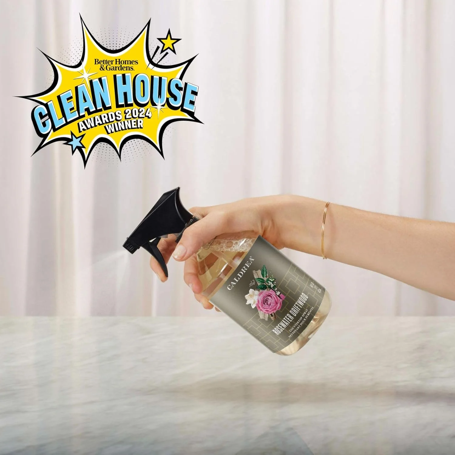 اسپری پاک کننده سطوح چند منظوره کلدریا با رایحه رز و چوب خیس خورده، 473 میلی لیتر اسپری پاک کننده سطوح چند منظوره کلدریا با رایحه رز و چوب خیس خورده، 473 میلی لیتر