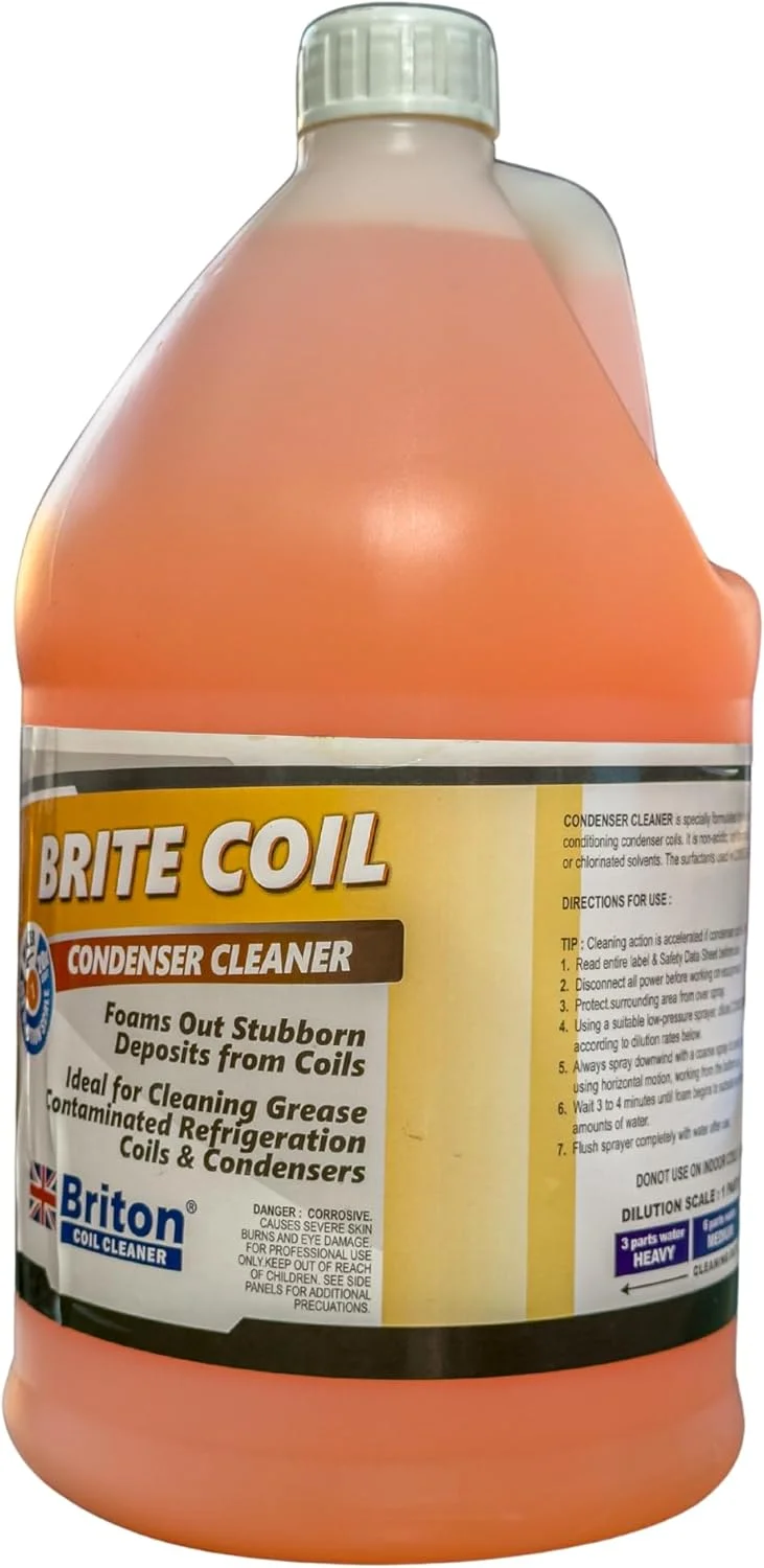 مایع تمیز کننده کویل بریتون برای واحدهای AC | تمیز کننده حرفه ای برای کویل های آلومینیومی و فلزی | ایده آل برای نگهداری HVAC تجاری و مسکونی - 1 گالن مایع تمیز کننده کویل بریتون برای واحدهای AC | تمیز کننده حرفه ای برای کویل های آلومینیومی و فلزی | ایده آل برای نگهداری HVAC تجاری و مسکونی - 1 گالن