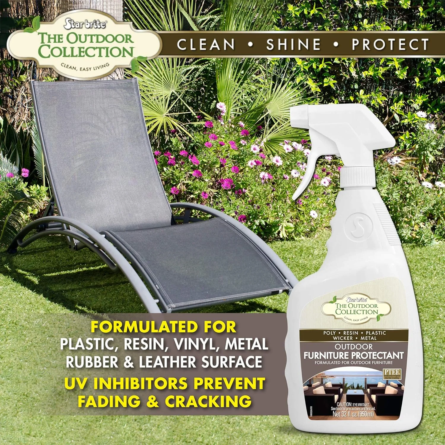 اسپری محافظ مبلمان فضای باز استار برایت 950 میلی لیتر - تجدید و احیای رنگ، جلوگیری از محو شدن و ترک خوردگی ناشی از اشعه ماوراء بنفش (59032) اسپری محافظ مبلمان فضای باز استار برایت 950 میلی لیتر - تجدید و احیای رنگ، جلوگیری از محو شدن و ترک خوردگی ناشی از اشعه ماوراء بنفش (59032)