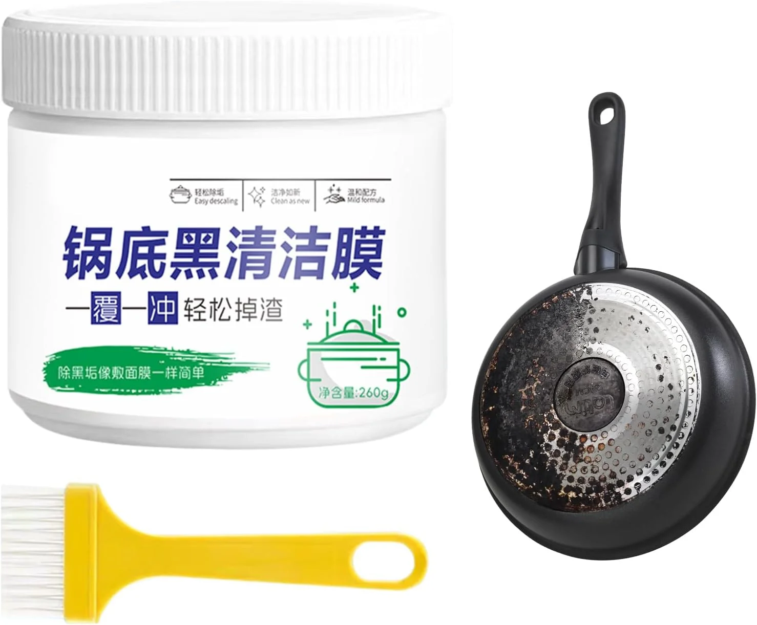 پاک کننده کف قابلمه | خمیر جرم گیر برای ظروف آشپزی - خمیر پاک کننده موثر جرم کف قابلمه برای سینک، اجاق گاز، کابینت، آشپزخانه، گریل، حمام و فر