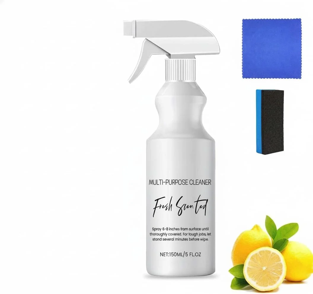 مایع پاک کننده چند منظوره، پاک کننده چند منظوره Brazilian Waves، اسپری تمیز کننده سریع و بدون نیاز به آبکشی، رایحه تازه، برای حمام، آشپزخانه و کف، 150 میلی لیتر