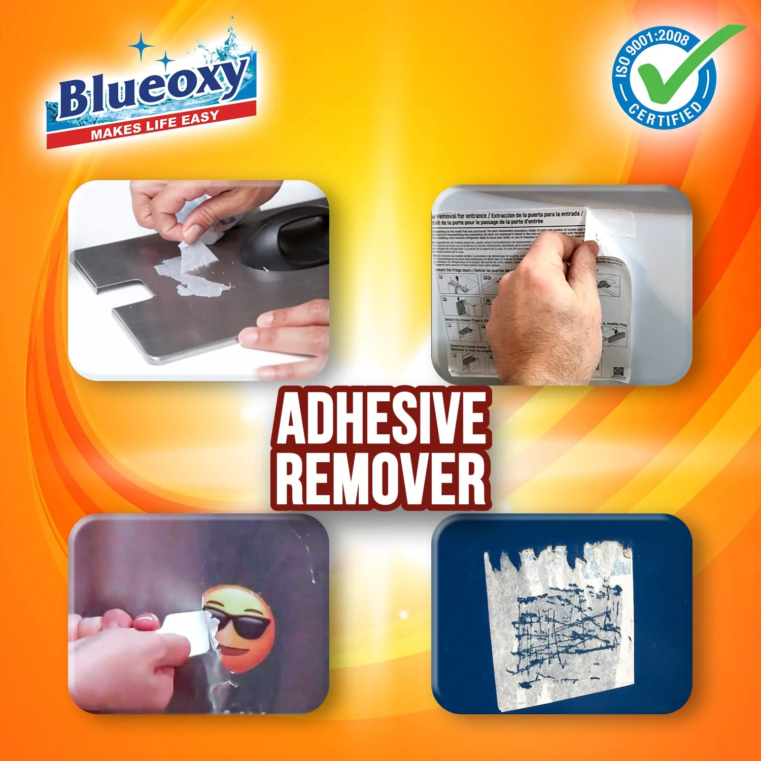 اسپری پاک کننده چسب BLUEOXY | برای از بین بردن آدامس، چسب برچسب ها برای خودرو، شیشه، درب یخچال، هر سطح فلزی | اسپری پاک کننده برچسب شیشه خودرو | فرمولاسیون سازگار با محیط زیست | 200 میلی لیتر | تعداد 1