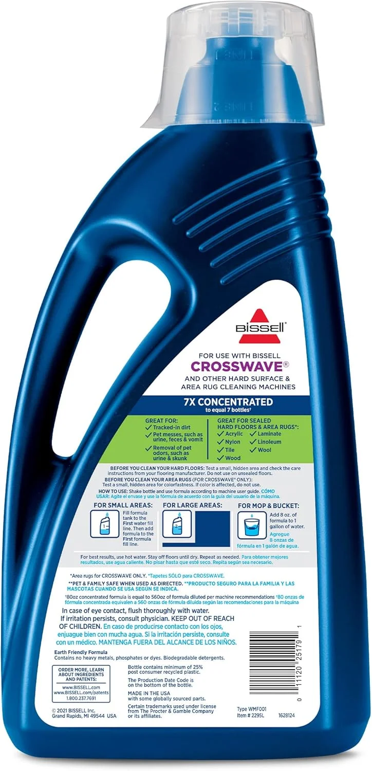 محلول چند منظوره حیوانات خانگی بیسل با طراوت Febreze برای Crosswave (2365 میلی لیتر)، 2295L محلول چند منظوره حیوانات خانگی بیسل با طراوت Febreze برای Crosswave (2365 میلی لیتر)، 2295L