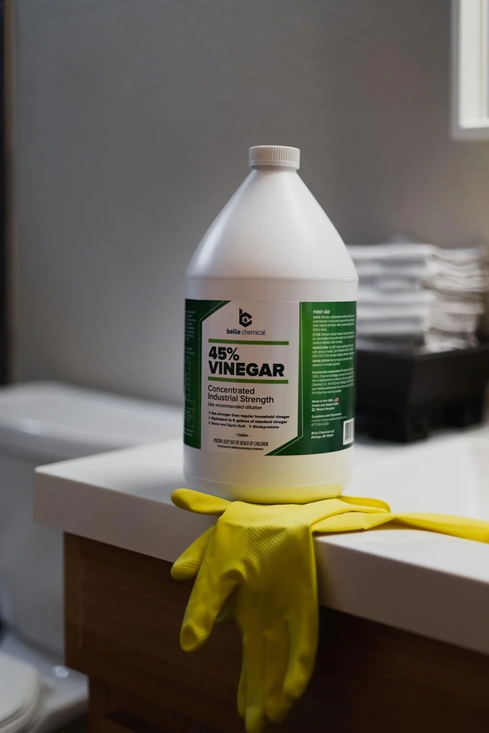 سرکه خالص 45% بل کمیکال - درجه صنعتی غلیظ (1 گالن)