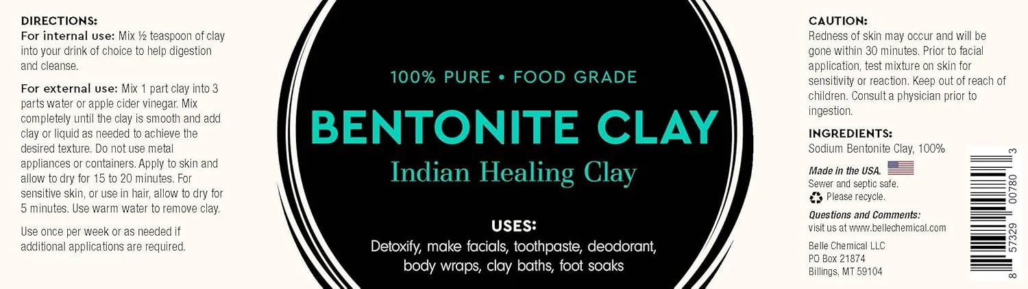 خاک بنتونیت سدیم خوراکی بل کمیکال - پودر - 1 پوند