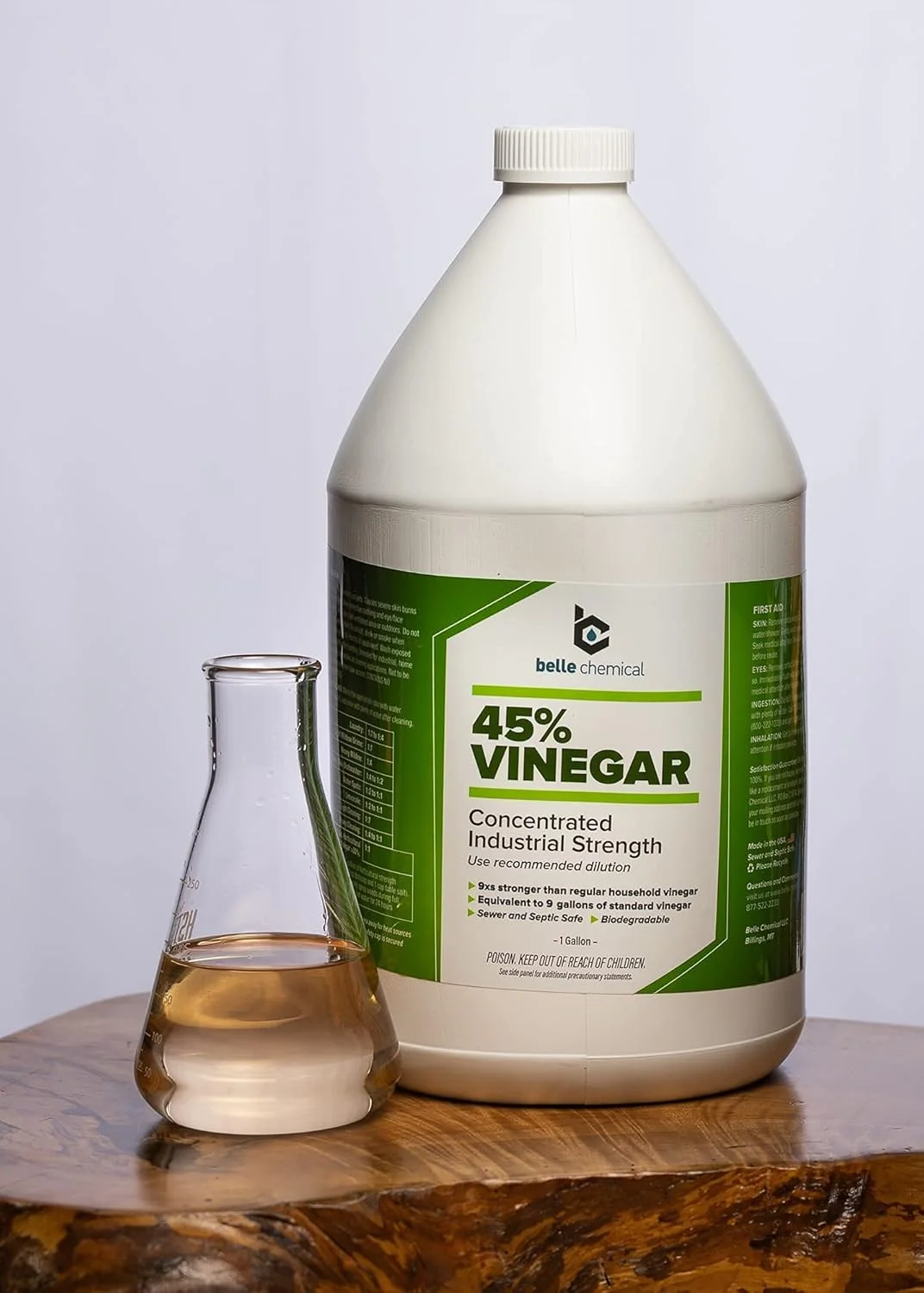 سرکه خالص 45% بل کمیکال - درجه صنعتی غلیظ (1 گالن)