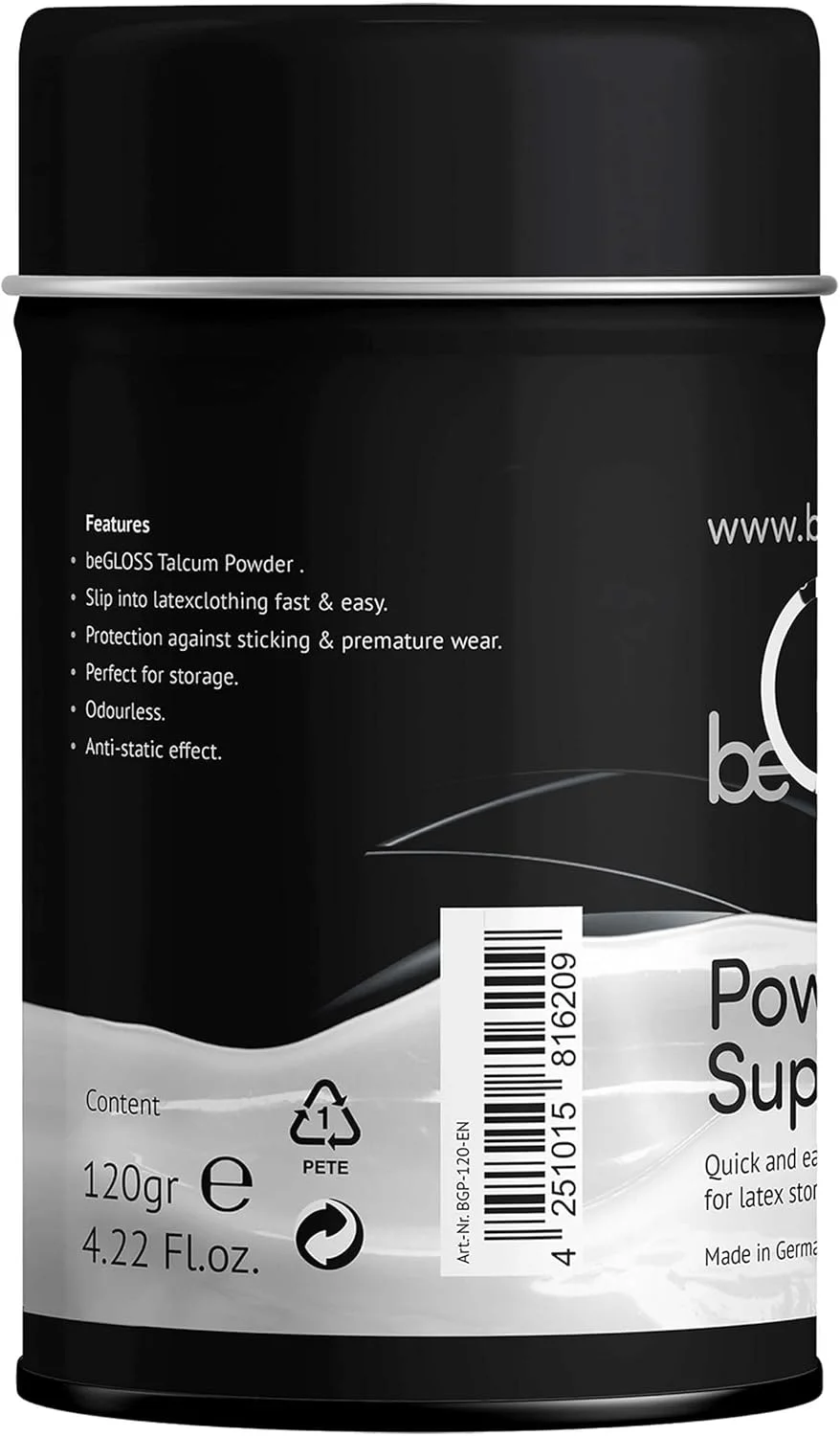 پودر تالک زنانه beGloss، کمک به پوشیدن لباس های لاتکس، 0 گرم پودر تالک زنانه beGloss، کمک به پوشیدن لباس های لاتکس، 0 گرم
