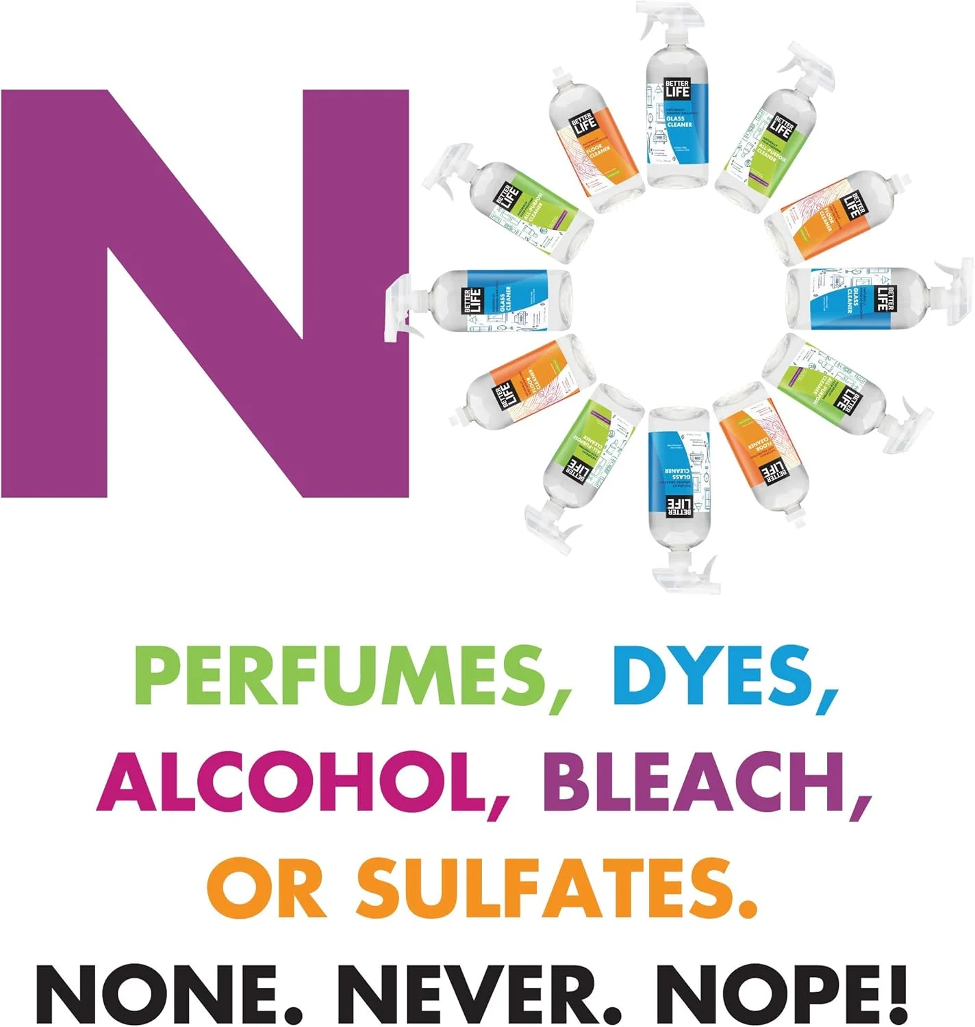 مایع پاک کننده همه منظوره Better Life - اسپری تمیز کننده چند منظوره منزل و آشپزخانه برای شیشه، سطوح، لوازم خانگی، روکش ها و موارد دیگر - پاک کننده اسپری چند سطحی - 946 میلی لیتر (بسته 2 عددی) بدون عطر مایع پاک کننده همه منظوره Better Life - اسپری تمیز کننده چند منظوره منزل و آشپزخانه برای شیشه، سطوح، لوازم خانگی، روکش ها و موارد دیگر - پاک کننده اسپری چند سطحی - 946 میلی لیتر (بسته 2 عددی) بدون عطر