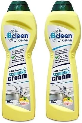 کرم تمیز کننده سطوح بیکلین، برای درخشش بیشتر با رایحه جدید لیمو تازه که چربی، مواد غذایی سوخته و لکه های آهک را از بین می برد، 500 میلی لیتر (بسته 2 عددی)