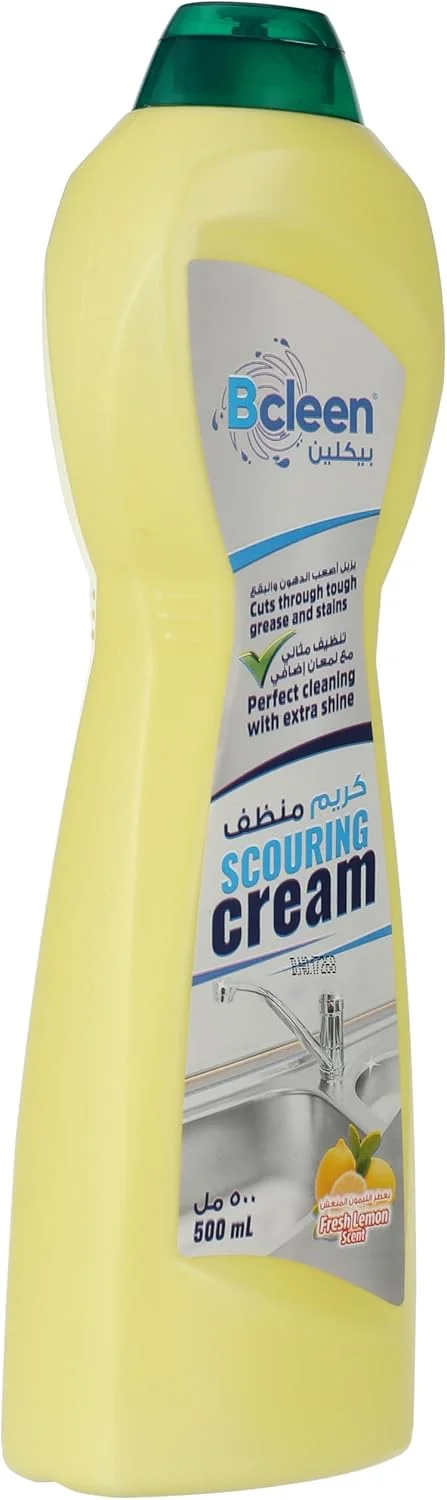 کرم تمیز کننده سطوح بیکلین، برای درخشش بیشتر با رایحه جدید لیمو تازه که چربی، مواد غذایی سوخته و لکه های آهک را از بین می برد، 500 میلی لیتر (بسته 2 عددی)