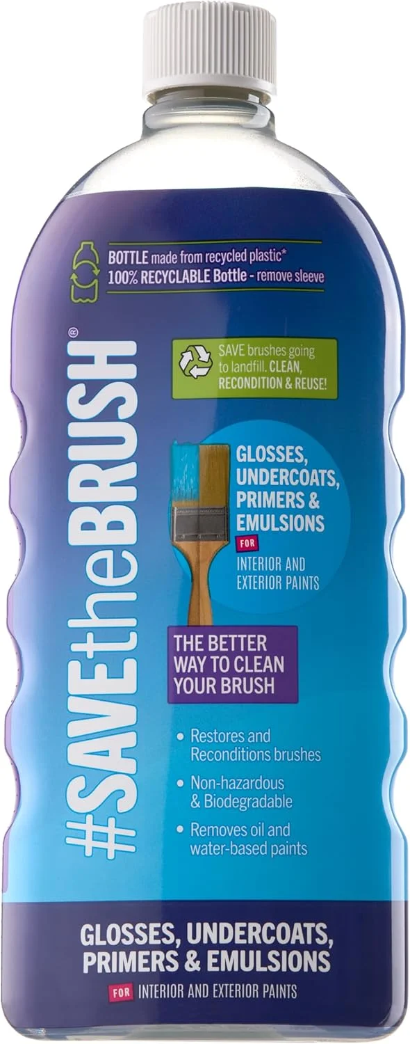 مایع شستشوی برس بارتولین Save the Brush® مناسب رنگ‌های روغنی، آستری، زیر رنگ و امولسیون 1 لیتری – جایگزین سازگار با محیط زیست برای وایت اسپریت، تمیز کننده سریع برس – تجزیه پذیر