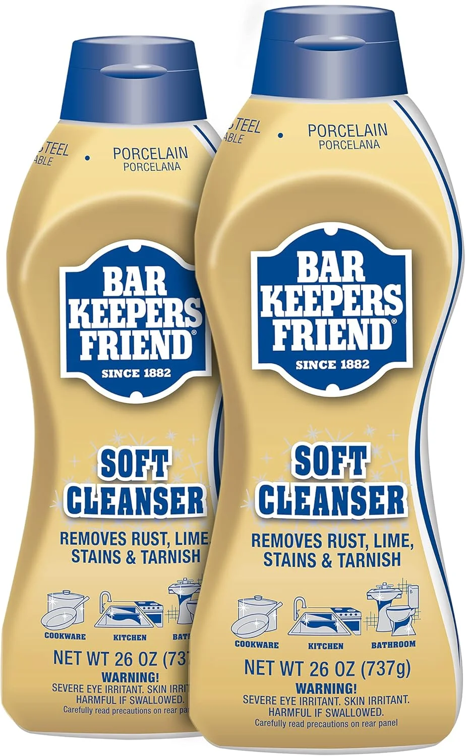 مایع پاک کننده نرم بار کیپرز فرند - پاک کننده چند منظوره و لکه بر زنگ زدگی برای استیل ضد زنگ، چینی، کاشی سرامیک، مس، برنج 768 میلی لیتر (بسته 2 عددی)