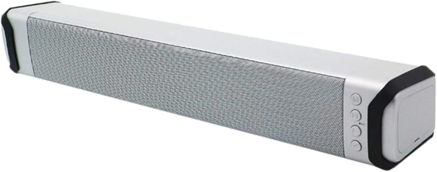 اسپیکر استریو ساندبار HHUARI، ساندبار سیم دار/بی سیم، بلوتوث 4.2، اسپیکر برای لپ تاپ رومیزی، ساندبار کوچک کامپیوتر با تغذیه USB، 16 ساعت پخش، سفید مدل جدید