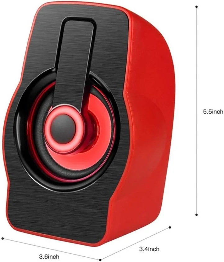 اسپیکر کامپیوتر GZDpwgn با صدای استریو و LED رنگارنگ، اسپیکرهای رومیزی USB با توان 2.0 کانال فراگیر برای لپ تاپ و تلفن هوشمند (مشکی)