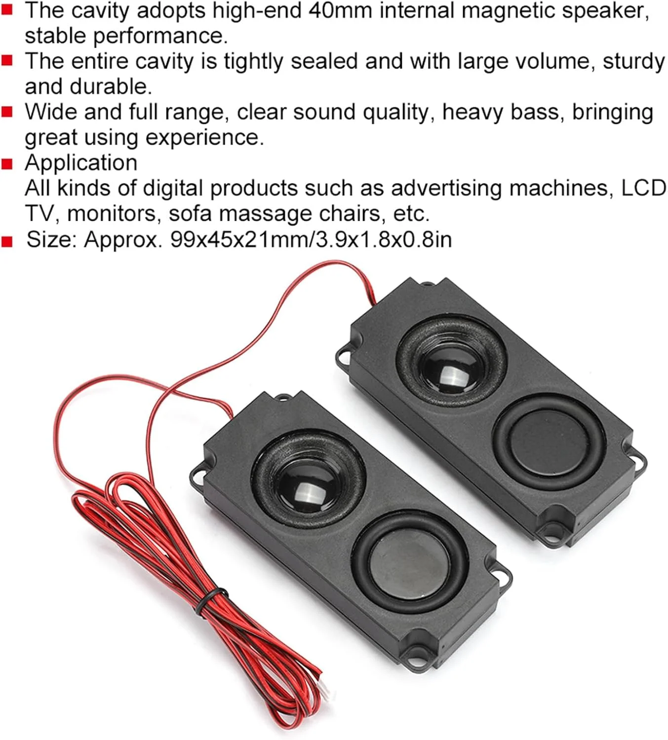 بلندگوی مانیتور Gsycle، بلندگوی داخلی قابل حمل 8Ω 5W، بلندگوهای تلویزیون، بلندگوی خارجی، بلندگوهای کامپیوتر، بلندگوی دوگانه برای مانیتور تلویزیون 40 میلی متر