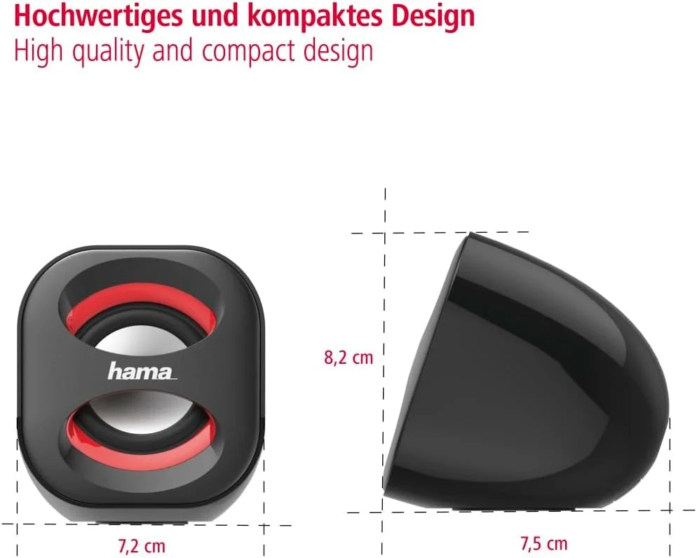 اسپیکر لپ تاپ هاما مدل Sonic Mobil 183، مشکی/قرمز (173131)
