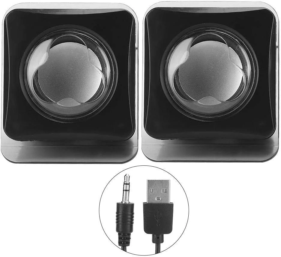 اسپیکر کامپیوتر fosa1 برای کامپیوتر رومیزی، لپ تاپ، مک، اسپیکر ترکیبی مینی سیمی USB 2.0، سیستم اسپیکر استریو دوگانه با کنترل صدا